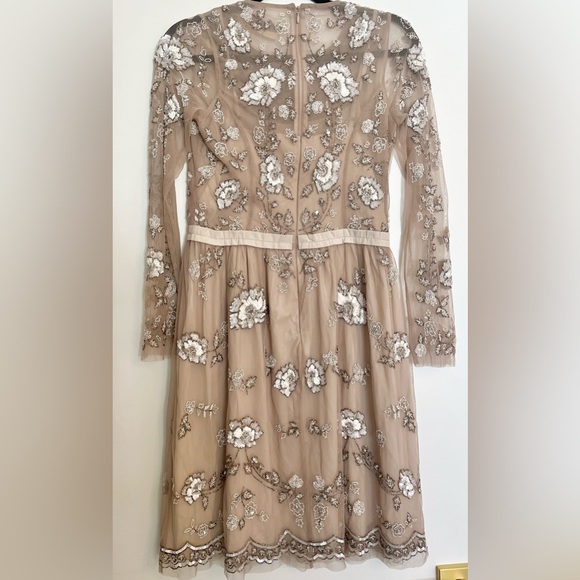 BHLDN Beautiful Taupe Sequined Dress. NWT size 10 - Picture 6 of 11